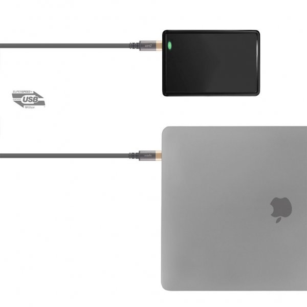 Moshi USB-C/USB-C skærmkabel 1 m Grå/Guld