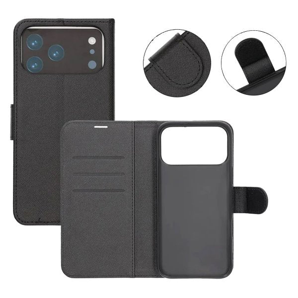 iPhone 17 Pro Etui med Kortlomme Stativfunktion Sort