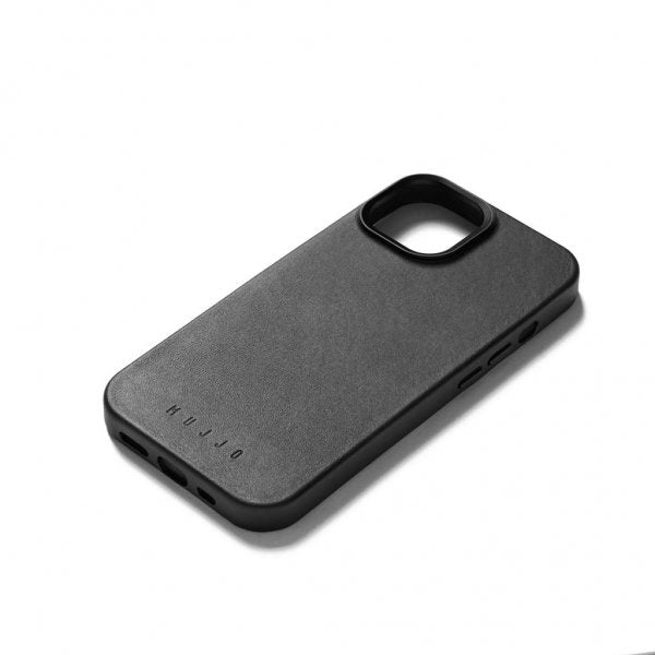 Mujjo iPhone 15 Cover Full Læder Etui Sort