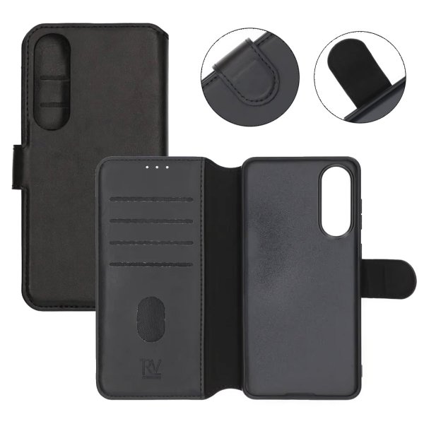 Rvelon Samsung Galaxy S25 Edge Etui 4 Kortlommer Sort