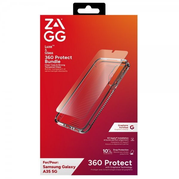 ZAGG Samsung Galaxy A35 Cover og Skærmbeskyttelse Luxe & Glass 360 Protect Bundle