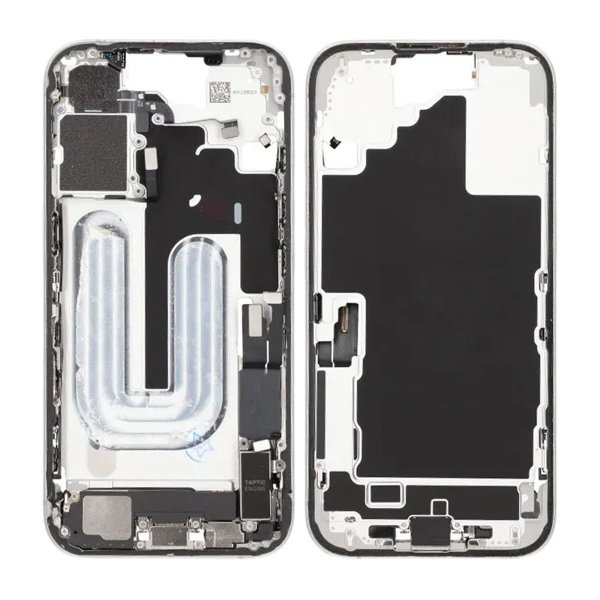 Midterramme med smådele til iPhone 16 - Hvid OEM