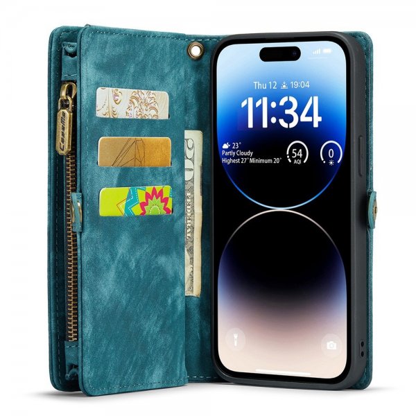 CaseMe iPhone 12/iPhone 12 Pro Etui 008 Series Aftageligt Cover Petrol