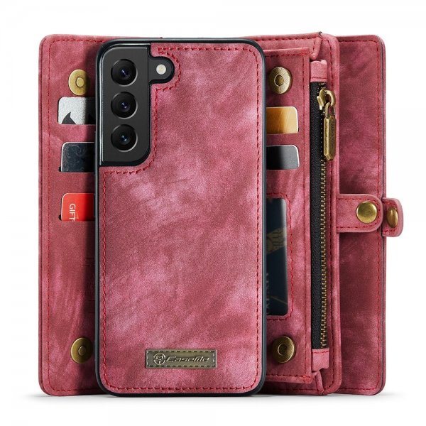 CaseMe Samsung Galaxy S22 Cover 008 Series Aftagelig skal Rød