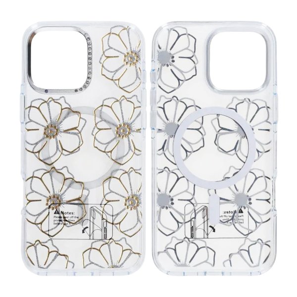 iPhone 16 Pro Max Cover Mønster MagSafe Blomster