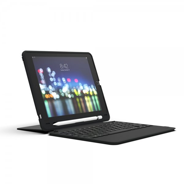 ZAGG iPad 10.2 Etui med Tastatur Slim Book Go Nordisk Sort