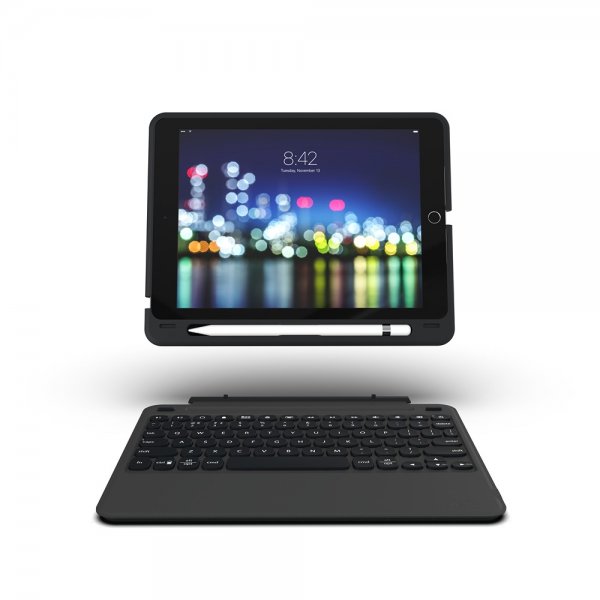 ZAGG iPad 10.2 Etui med Tastatur Slim Book Go Nordisk Sort