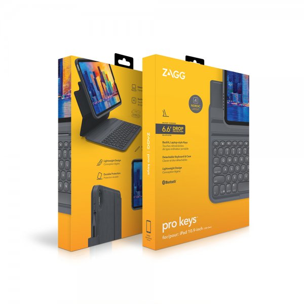 ZAGG iPad 10.9 (gen 10)/iPad 11 (A16) Etui med tastatur Pro Keys Sort Grå