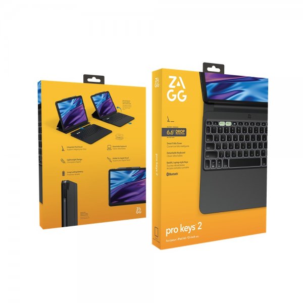 ZAGG iPad Air 13 (M2/M3/M4) Cover med Tastatur Pro Keys 2 Nordisk Layout Sort