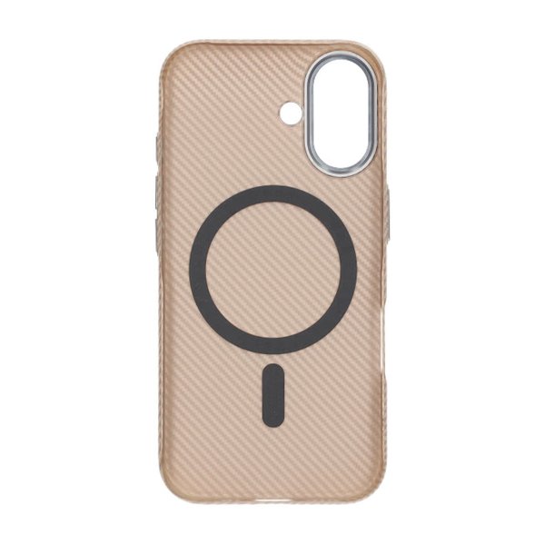 iPhone 16 Cover Kulfibermønster MagSafe Guld