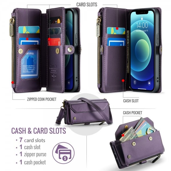 CaseMe iPhone 12/iPhone 12 Pro Etui C36 Serie Lilla