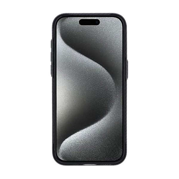 iPhone 15 Pro Max Cover Kulstofmønster MagSafe Sort