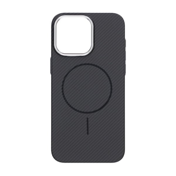 iPhone 15 Pro Max Cover Kulstofmønster MagSafe Sort