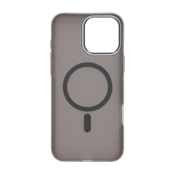 iPhone 16 Pro Max Cover Kulfibermønster MagSafe Grå