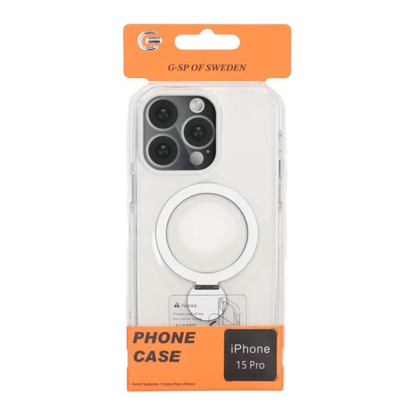 iPhone 15 Pro Cover Ringstativ MagSafe Transparent