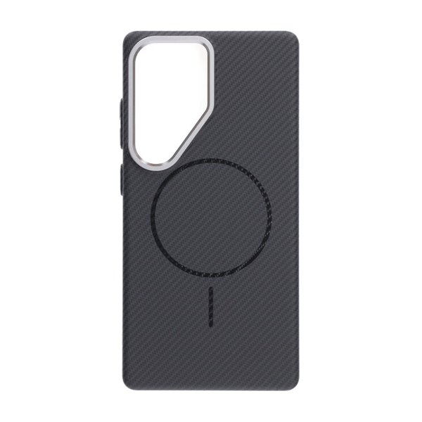Samsung Galaxy S25 Ultra Cover Kulfibermønster MagSafe Sort
