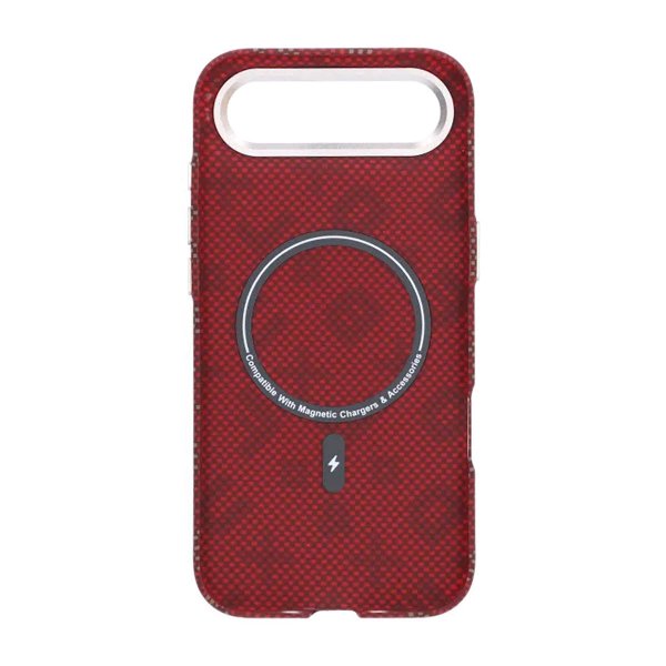 iPhone Air Cover Aramidfiber MagSafe Rød Tekst