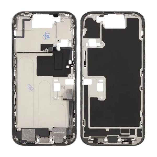 Mellemramme med smådele til iPhone 16 Pro - Hvid Titanium OEM