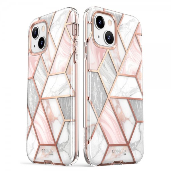 Supcase iPhone 14 Plus Cover Cosmo Pink Marble