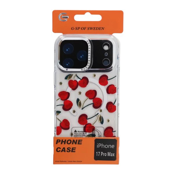 iPhone 17 Pro Max Cover Mønster MagSafe Kirsebær