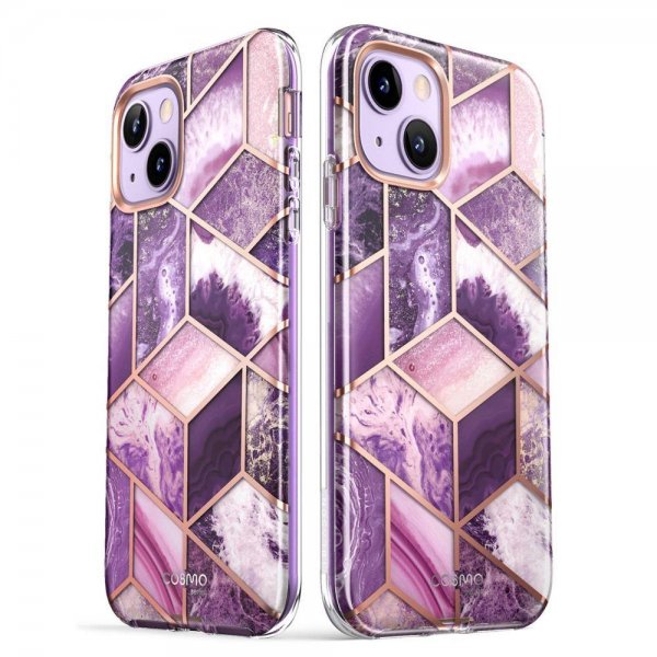 Supcase iPhone 14 Plus Cover Cosmo Purple Marble