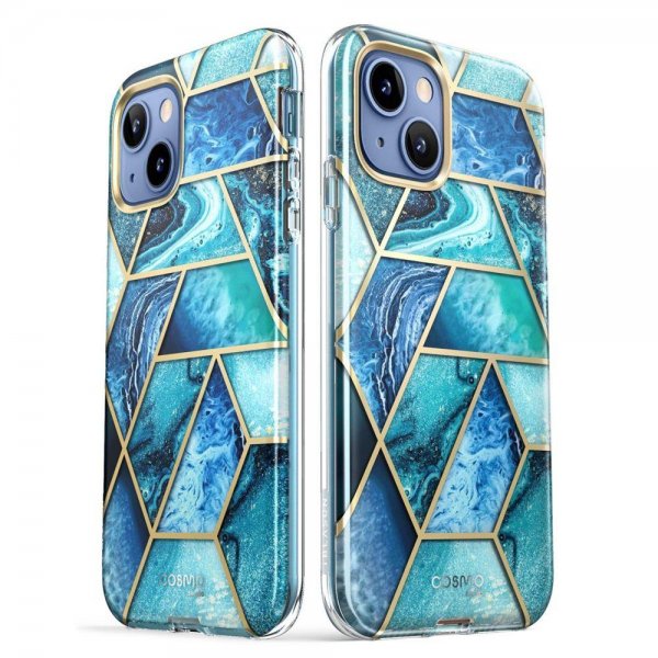 Supcase iPhone 14 Plus Cover Cosmo Blue Marble