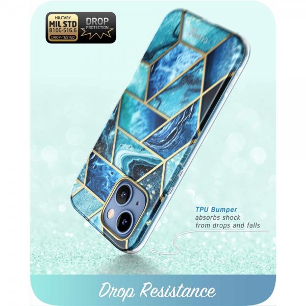 Supcase iPhone 14 Plus Cover Cosmo Blue Marble