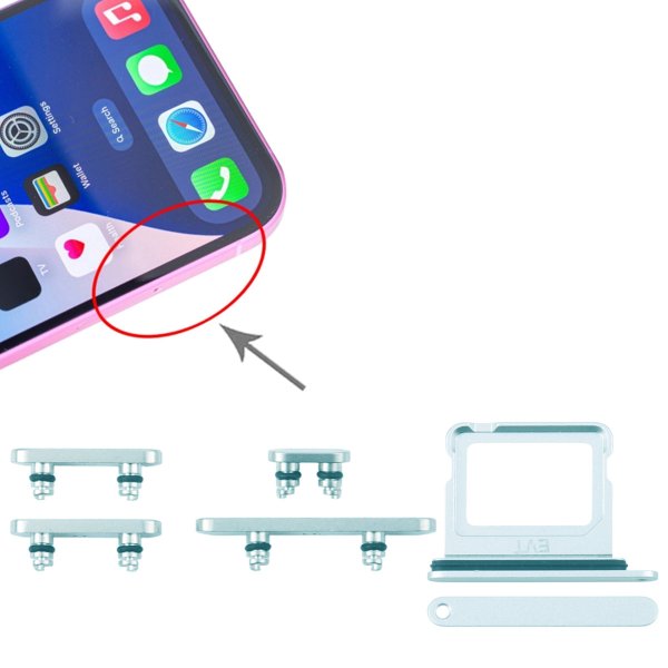 Knapper og SIM-kortholder til iPhone 16 og 16 Plus - Grøn