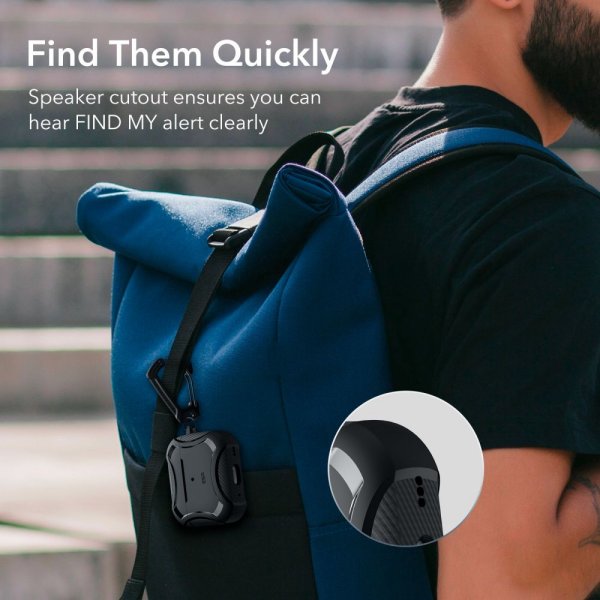 ESR AirPods Pro/AirPods Pro 2 Cover Cyber Tough HaloLock Sort