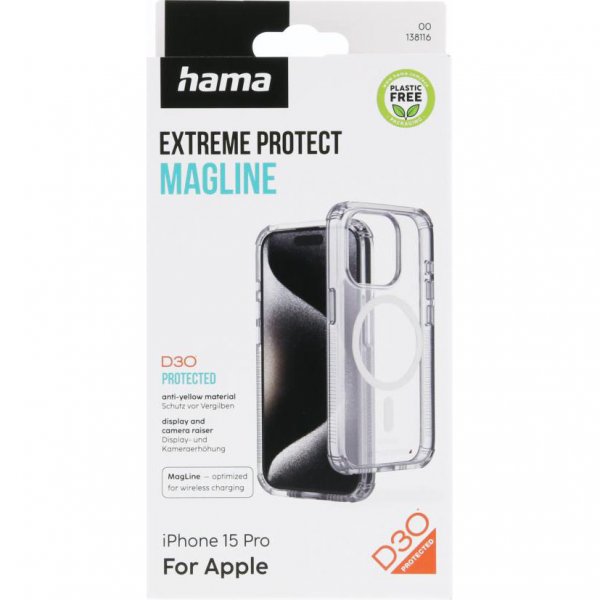 Hama iPhone 15 Pro Cover Extreme Protect MagLine Transparent