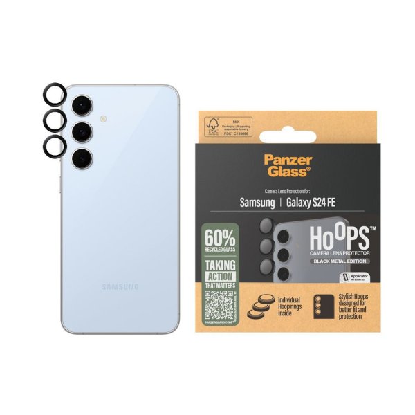 PanzerGlass Samsung Galaxy S24 FE Kamerabeskyttelse Hoops Sort