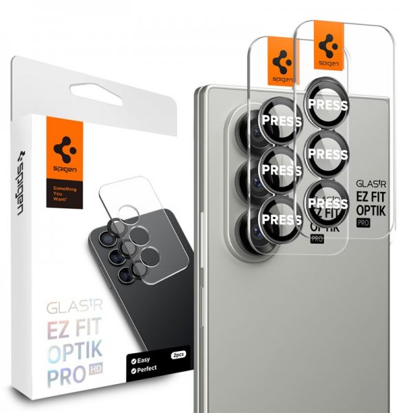 Spigen Samsung Galaxy Z Fold 7 Kamerabeskyttelse GLAS.tR EZ Fit Optik Pro 2-pak Sort