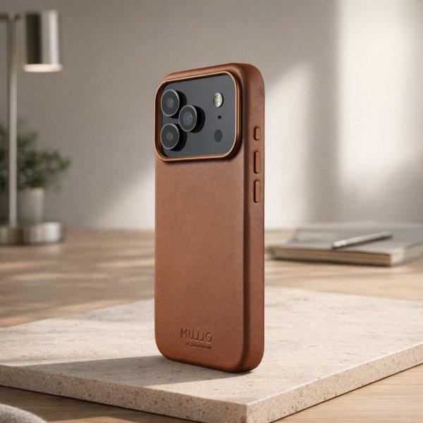 Mujjo iPhone 17 Pro Max Cover Fuld Lædercover MagSafe Tan