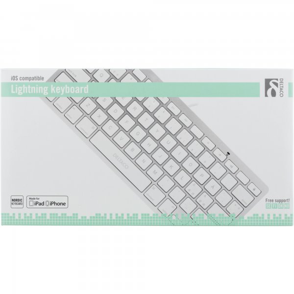 Deltaco Tastatur Kabelbundet Lightning 0.4m