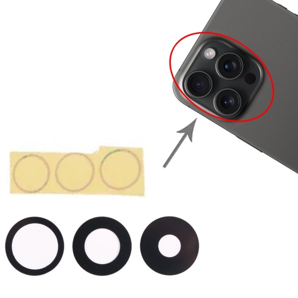 iPhone 15 Pro Kameraglas med selvklæbende tape
