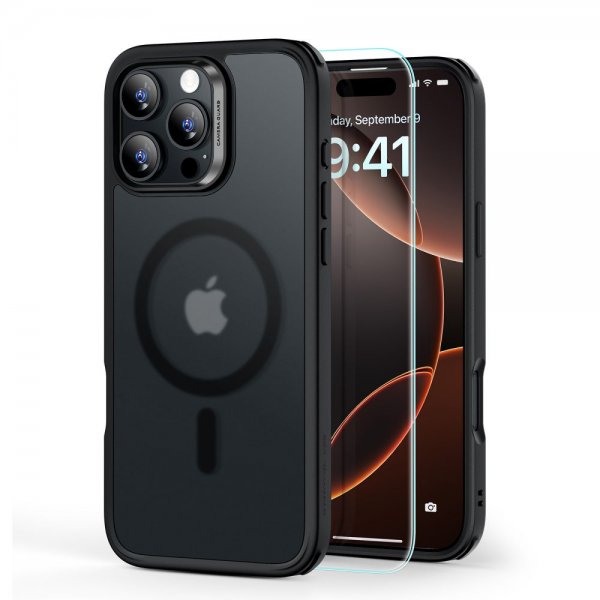 ESR iPhone 16 Pro Cover og Skærmbeskytter Classic Hybrid MagSafe Sæt Matteret Sort