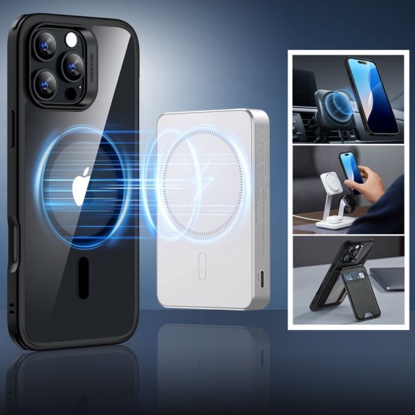 ESR iPhone 16 Pro Max Cover og Skærmbeskytter Classic Hybrid MagSafe Sæt Sort Gennemsigtig