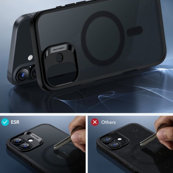 ESR iPhone 16 Cover og Skærmbeskyttelse Classic Hybrid MagSafe Sæt Frostet Sort