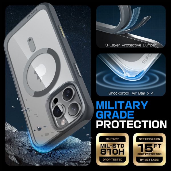 Supcase iPhone 16 Pro Max Cover UB Mag Grå