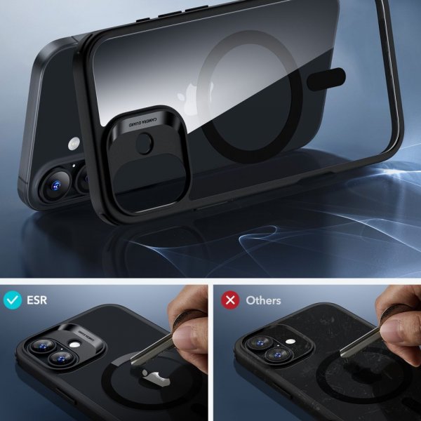 ESR iPhone 16 Cover og Skærmbeskytter Classic Hybrid MagSafe Sæt Sort Gennemsigtig