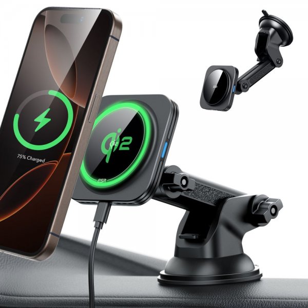 ESR Bilholder Qi2 Dashboard Wireless Car Charger HaloLock Sort