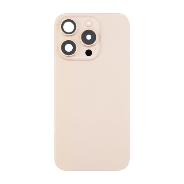 iPhone 16 Pro Max Bagside Glas Komplet OEM - Sandfarvet titanium