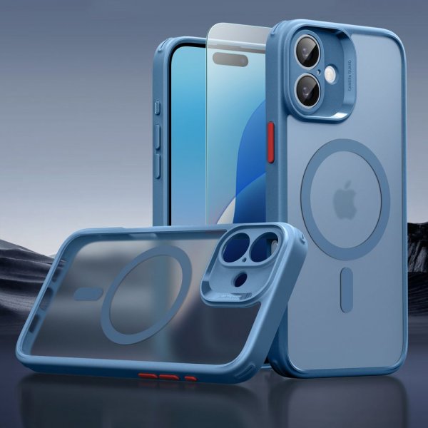 ESR iPhone 16 Cover og Skærmbeskyttelse Classic Pro MagSafe Sæt Blå
