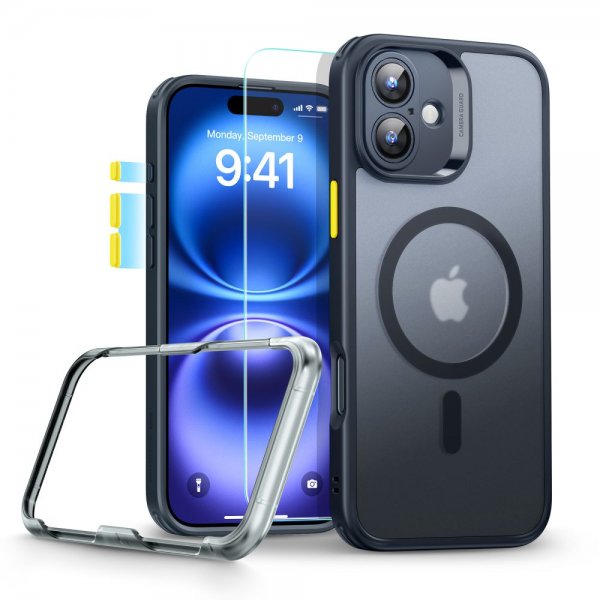 ESR iPhone 16 Cover og Skærmbeskyttelse Classic Pro MagSafe Sæt Sort