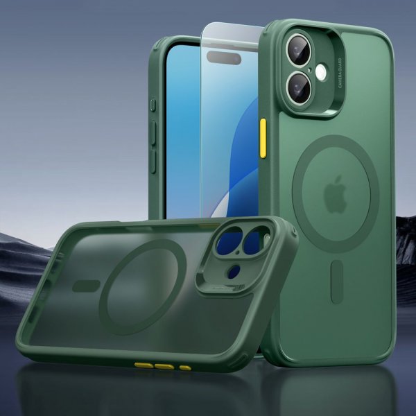 ESR iPhone 16 Cover og Skærmbeskyttelse Classic Pro MagSafe Sæt Grøn