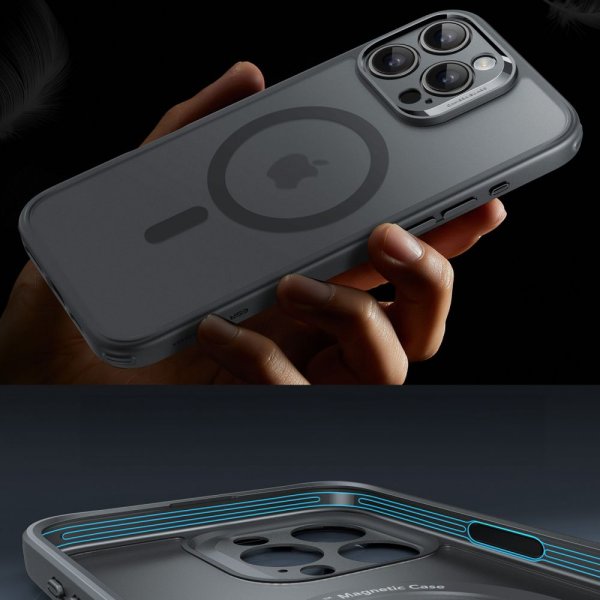 ESR iPhone 16 Pro Cover og Skærmbeskytter Classic Pro MagSafe Sæt Grå