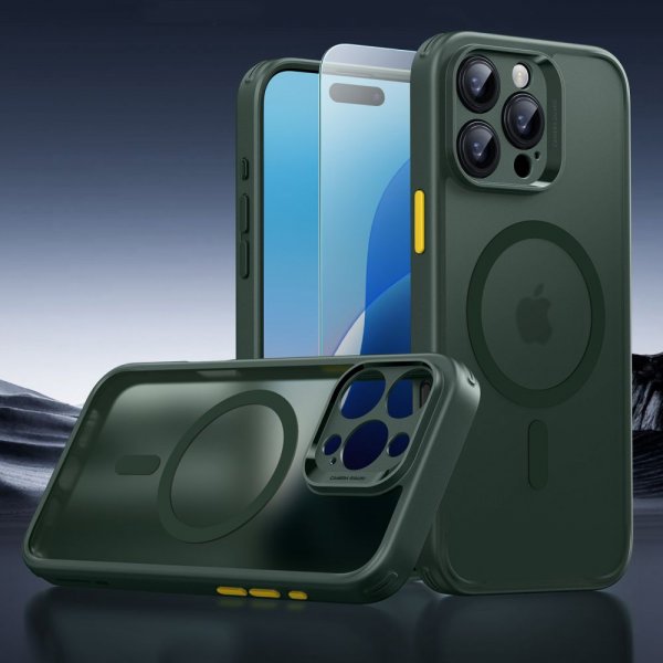 ESR iPhone 16 Pro Cover og Skærmbeskyttelse Classic Pro MagSafe Sæt Grøn