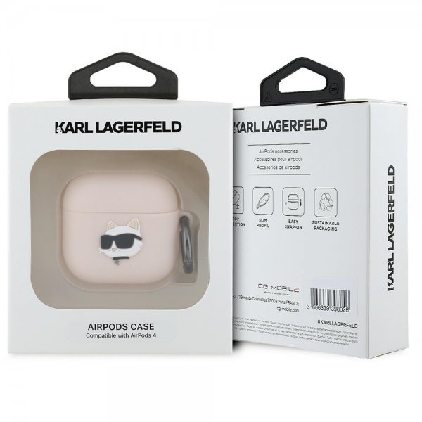 Karl Lagerfeld AirPods 4 Cover Choupette 3D Rosa