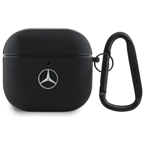 Mercedes Benz AirPods 4 Cover Ægte Læder Sort
