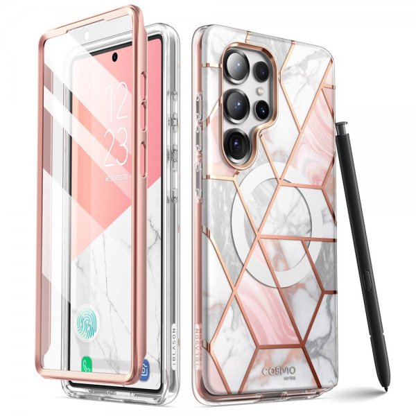 Supcase Samsung Galaxy S25 Ultra Cover Cosmo MagSafe Pink Marble